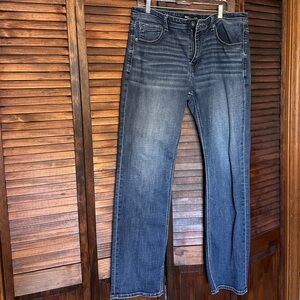 BKE Men's Dark Blue Straight Jeans